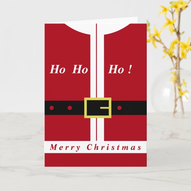 Santa Christmas Card Funny - Customizable (Yellow Flower)