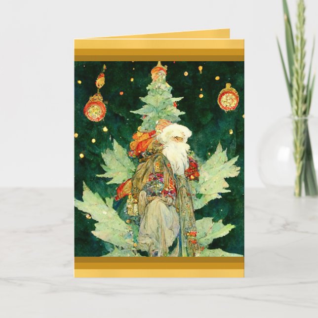 Santa Christmas Card impressionism watercolor rich (Front)