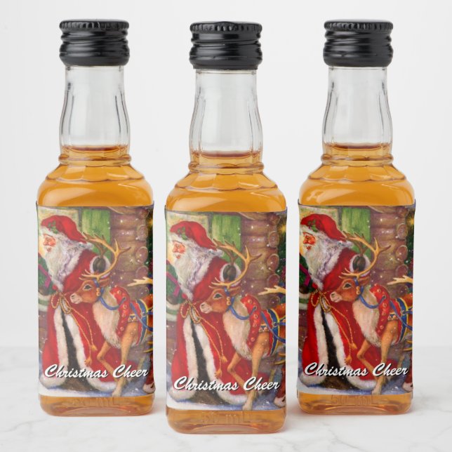 Santa Christmas Cheer Liquor Bottle Label (Bottles)