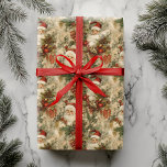 Santa Christmas Decoupage Vintage Victorian Wrapping Paper<br><div class="desc">This design may be personalized by choosing the customize further option. You may also transfer onto other items. Contact me at colorflowcreations@gmail.com or use the chat option at the top of the page if you wish to have this design on another product or need assistance. See more of my designs...</div>