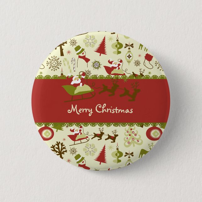Santa Christmas Delivery 2 Inch Round Button (Front)