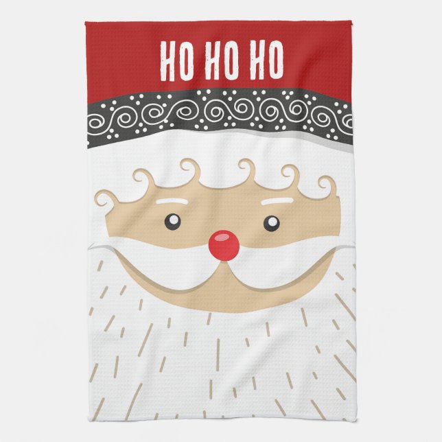 Santa Christmas Design  Kitchen Towel (Vertical)