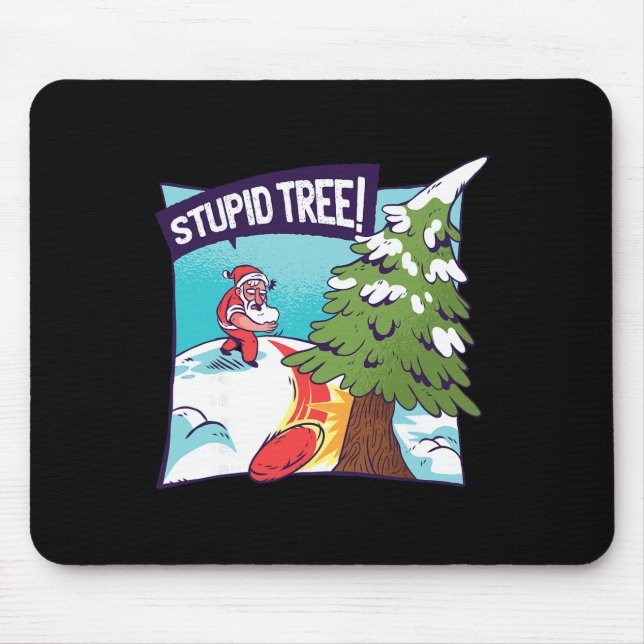 Santa Christmas Disc Golf Funny Winter Disc Golf  Mouse Pad (Front)