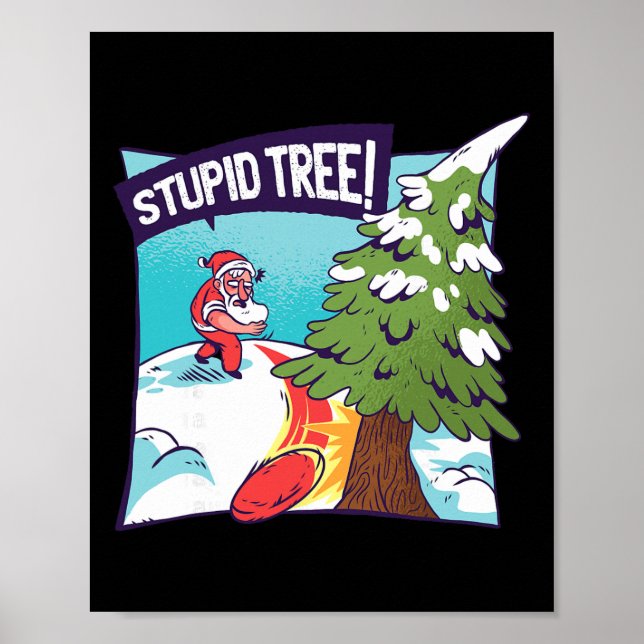 Santa Christmas Disc Golf Funny Winter Disc Golf  Poster (Front)