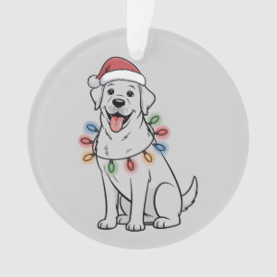 Santa Christmas Dog Lover Labrador Retriever Mom Ornament