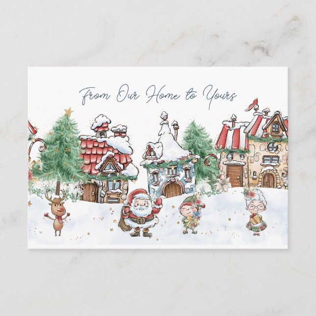 Santa Christmas Elf Rudolph  Enclosure Card (Front)