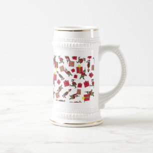 Santa Christmas Elves stein