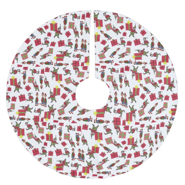 Santa Christmas Elves tree skirt (Front)