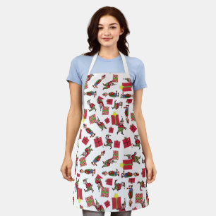 Santa Christmas Elves women chef apron