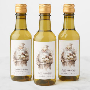 Santa Christmas Favors Wine Bottle Labels