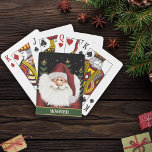 Santa Christmas Festive Custom Name Inspirivity Playing Cards<br><div class="desc">How about adding a little Holly Jolly to your card night! These customizable festive Santa playing cards will be a nice addition to your poker, cinch or solitaire game. The Christmas quote, personalized name, and cute Santa illustration make these cards a nice stocking stuffer or Secret Santa gift too. Check...</div>
