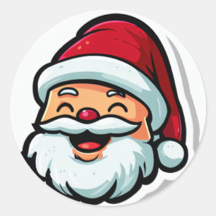 Santa Christmas fun Classic Round Sticker
