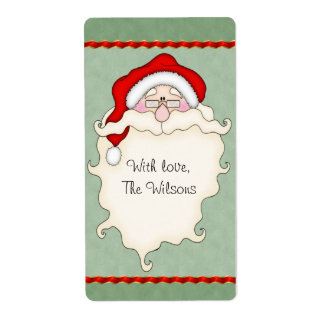 Santa Christmas Gift Tag Labels