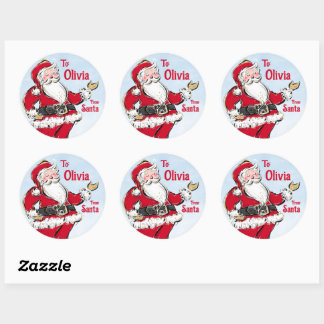 Santa Christmas Gift Tag Stickers From Santa