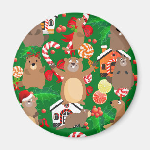 Santa christmas gopher magnet