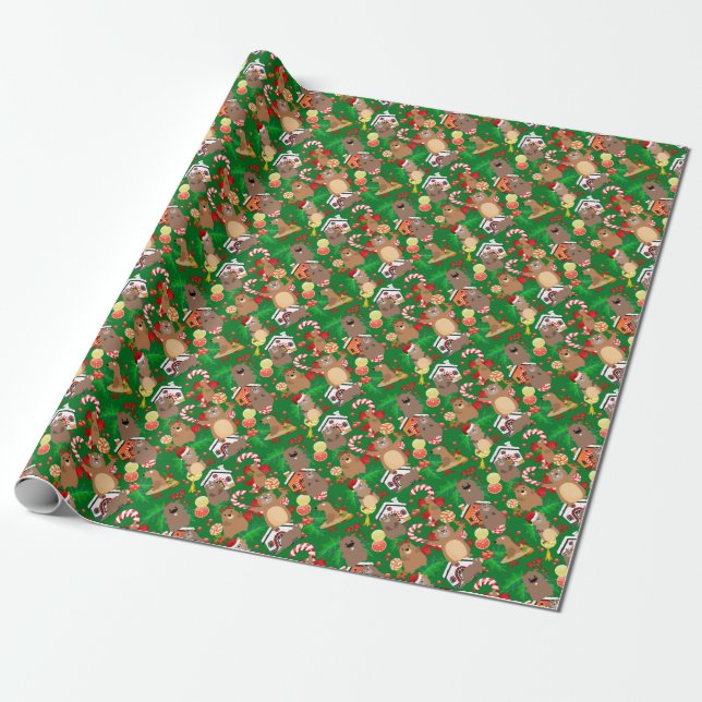 Santa christmas gopher wrapping paper (Unrolled)