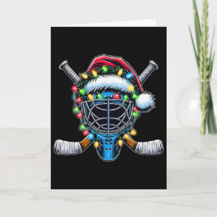 Santa Christmas Hockey Player  Card