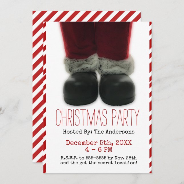 Santa Christmas Holiday Party Invitation (Front/Back)