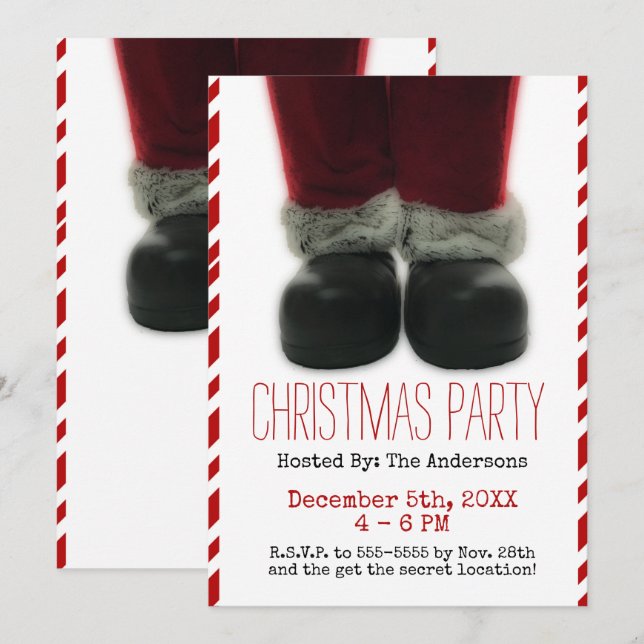 Santa Christmas Holiday Party Invitation (Front/Back)