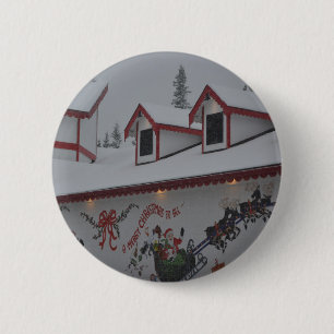 Santa Christmas Holiday Snow Snowflake Frozen Ice 2 Inch Round Button