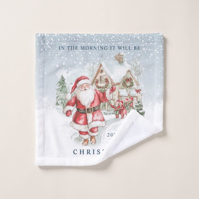 Santa Christmas House Kids Towel (Wash Cloth)