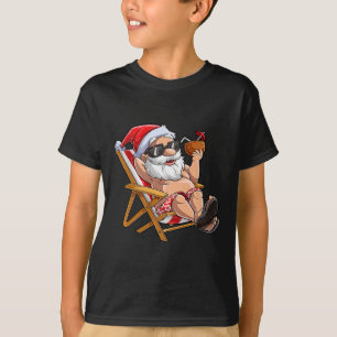 Santa Christmas In July T Shirt Kids Boys Girls Ha