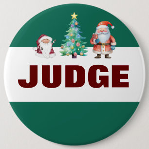 Santa Christmas Judge 6 Inch Round Button