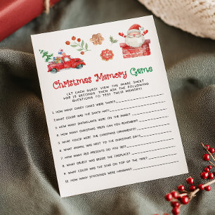 Santa Christmas Memory Game Holiday Card