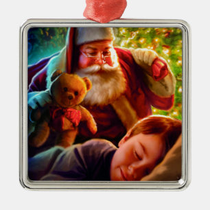 Santa Christmas Metal Ornament