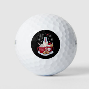 Santa Christmas Milk and Cookies Latte Family Xmas Golf Balls