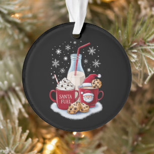 Santa Christmas Milk and Cookies Latte Family Xmas Ornament