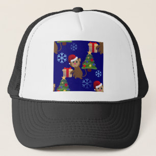 santa christmas monkey emoji trucker hat