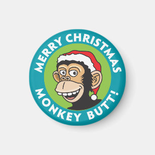 Santa Christmas Monkey Magnet