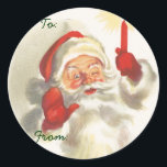 Santa Christmas Name Tags<br><div class="desc">Vintage stickers for your Holiday gifts. Large and small gift tags! Old Fashion Santa name tags. Cute Christmas name tags!</div>