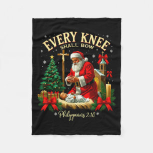 Santa Christmas Nativity Scene Xmas Every Knee Sha Fleece Blanket