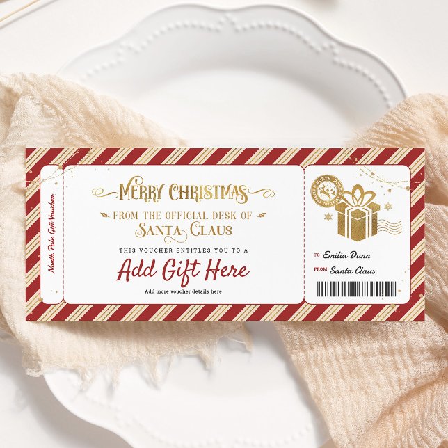 Santa Christmas North Pole Gift Voucher Invitation (Creator Uploaded)