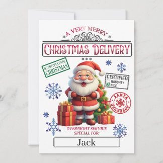 Santa Christmas Official Nice List Certificate Invitation