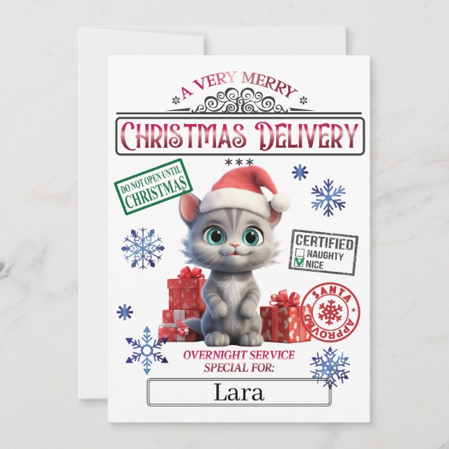 Santa Christmas Official Nice List Certificate  Invitation (Front)