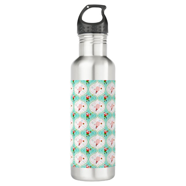 Santa Christmas Pickleball Ogee Pattern  710 Ml Water Bottle (Front)