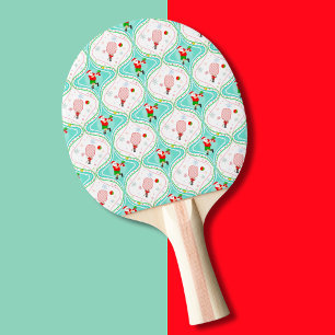  Santa Christmas Pickleball Ogee Pattern  Ping Pong Paddle