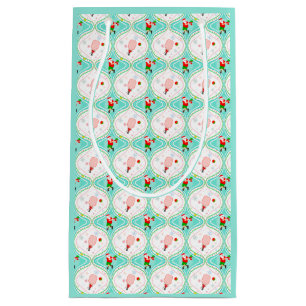 Santa Christmas Pickleball Ogee Pattern  Small Gift Bag
