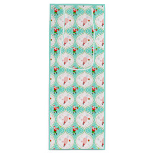 Santa Christmas Pickleball Ogee Pattern  Wine Gift Bag