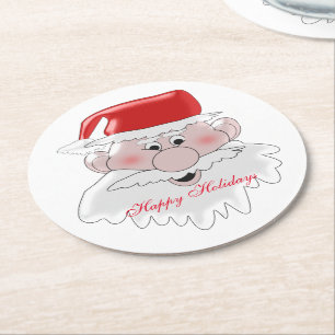 Santa Christmas Round Paper Coaster