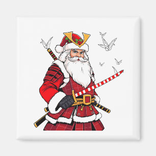 Santa Christmas Santa Claus Japanese Art Samurai Magnet