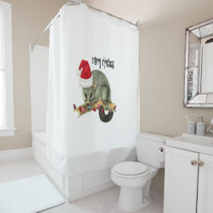 Santa Christmas Shower Curtain Possum