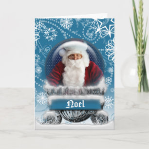 Santa Christmas Snow Globe Photo Template Blank