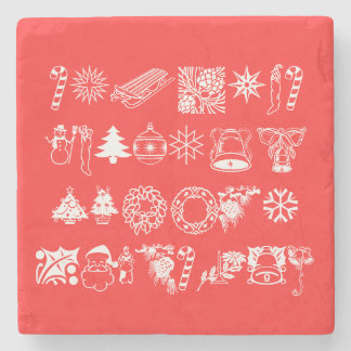 Santa Christmas Snowflake Winter Peace Destiny Stone Coaster