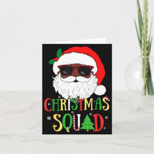 Santa Christmas Squad Black Men African American P Card