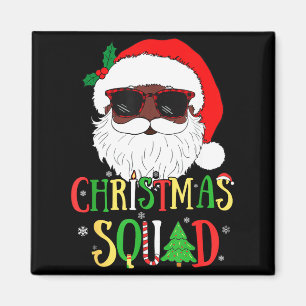 Santa Christmas Squad Black Men African American P Magnet