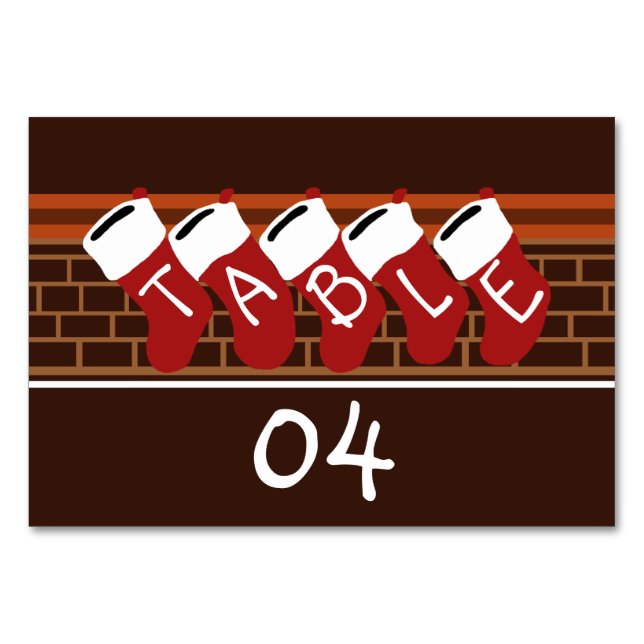 Santa Christmas Stockings Number Table Number (Front)